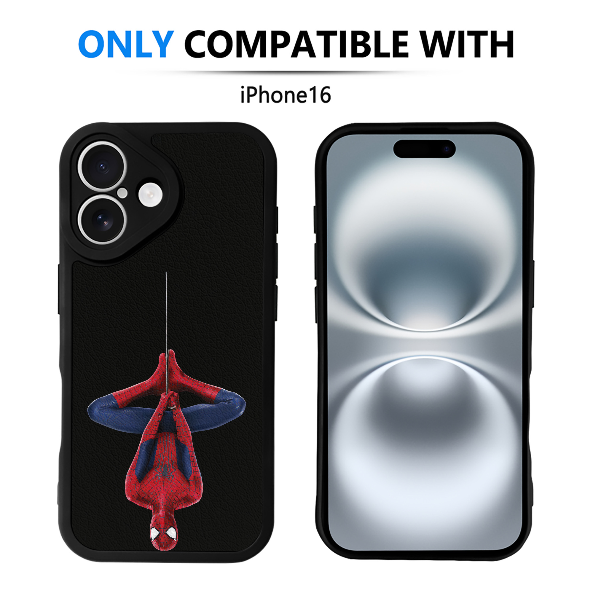Spider Man スパイダーマン 【iPhone 16シリーズ対応】シリコンスマホケース（レザー調） 材質：シリコン